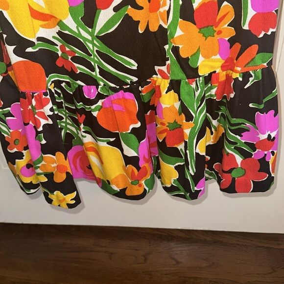 Vintage 60s/70s Miss Elaine flower power cotton maxi skirt with ruffled hem - Picture 6 of 9